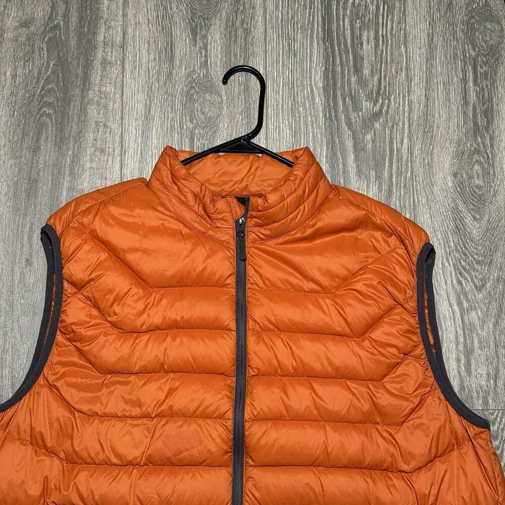 Free Country Down Fill Puffer Vest Mens XXL Orange Zip Hiking Hunting Gorpcore - Picture 3 of 8